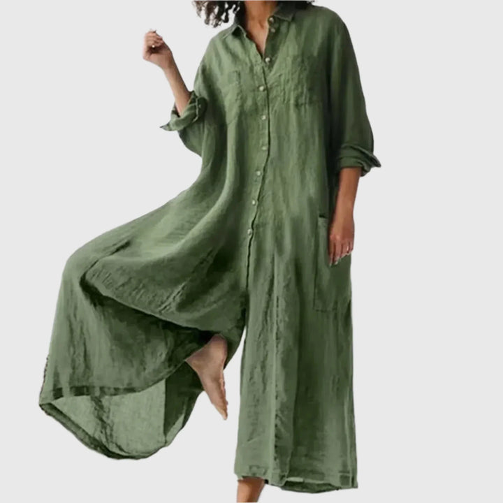 Roz – Oversized Knopf-Jumpsuit