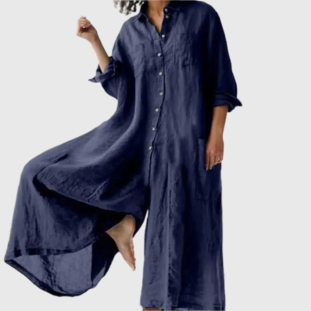 Roz – Oversized Knopf-Jumpsuit