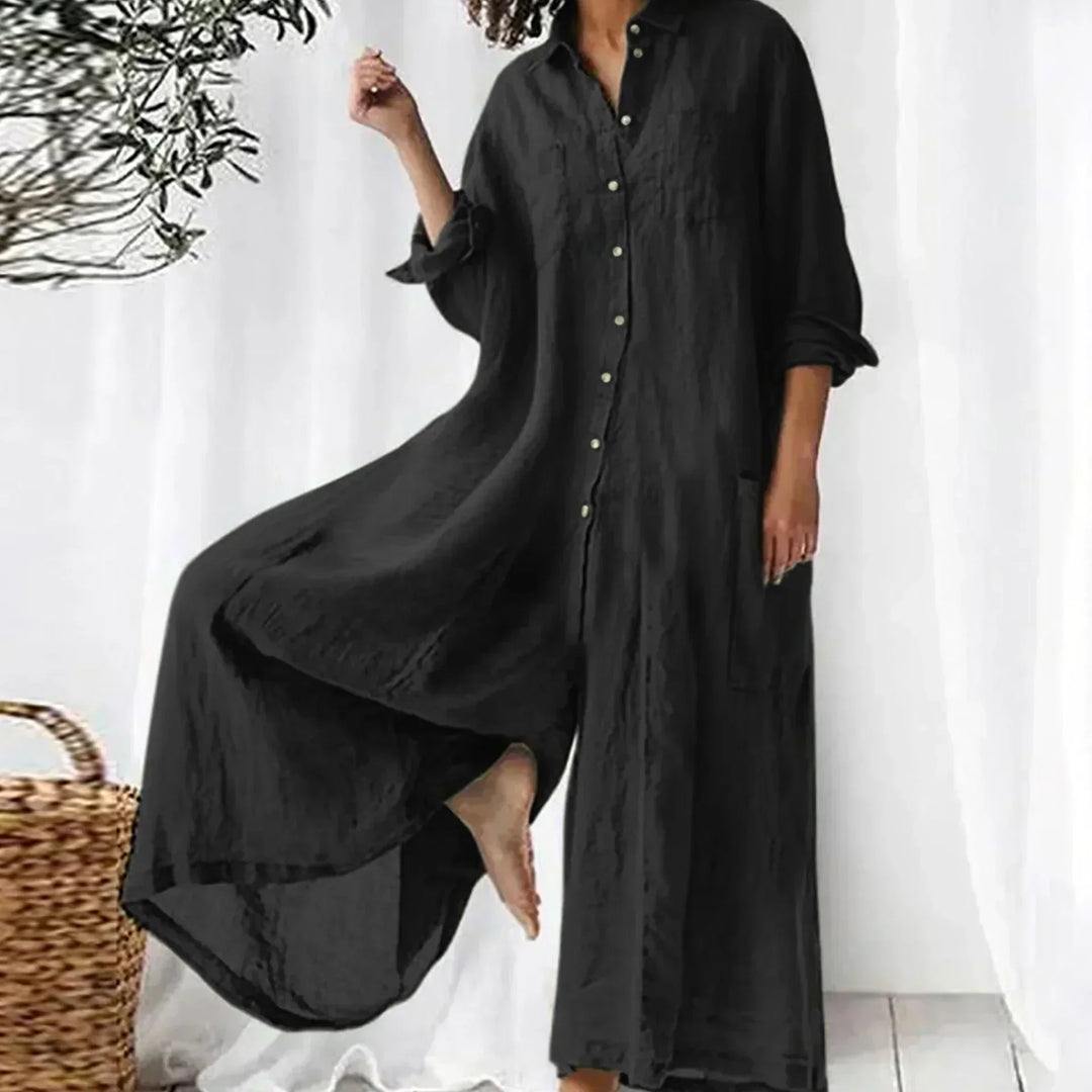 Roz – Oversized Knopf-Jumpsuit