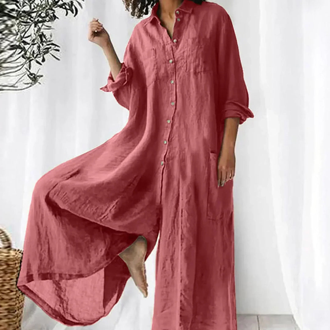 Roz – Oversized Knopf-Jumpsuit