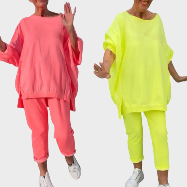 Isabel | Loungewear-Set mit Pullover-Oberteil und kurzen Hosen
