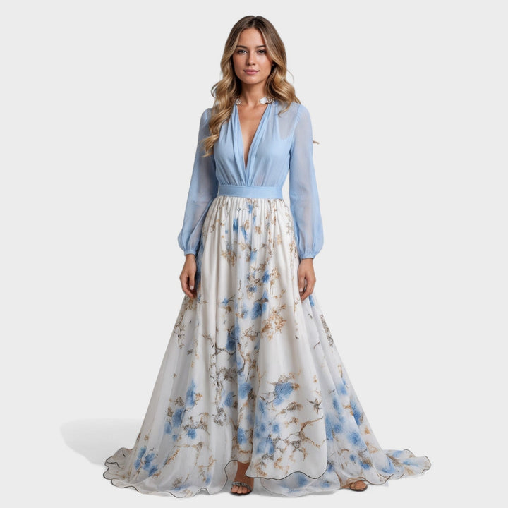 Karolina – Maxikleid mit Aquarelldruck